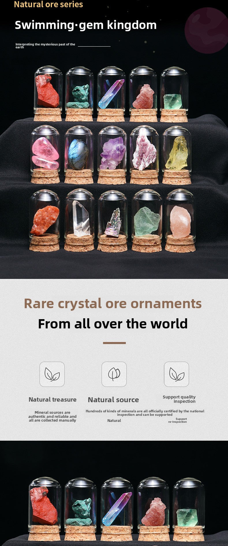 Natural Crystal Raw Stone Specimen Ornament Geode Agate Rock Gift