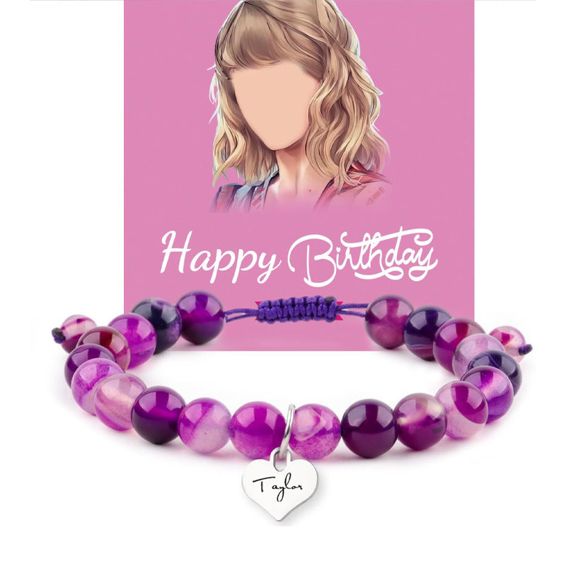Stainless Steel Agate Quartz Bracelet Love Knot Pink Zebra Green Aventurine Purple Imperial Jade