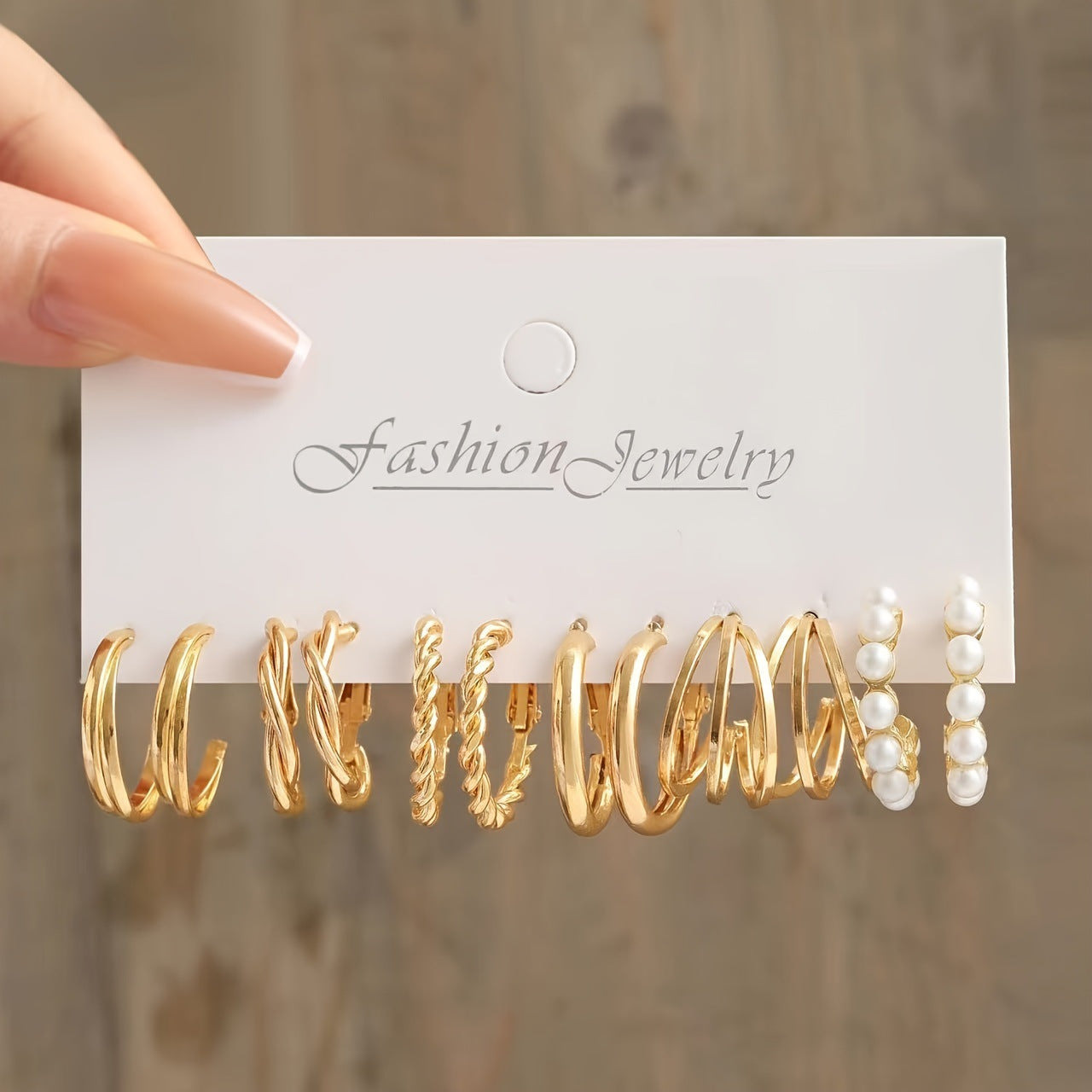 Popular European American Metal Cube Geometric Earrings Set