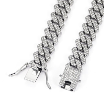 14mm Diamond Cuban Link High Quality Zinc Alloy Necklace Unisex HipHop
