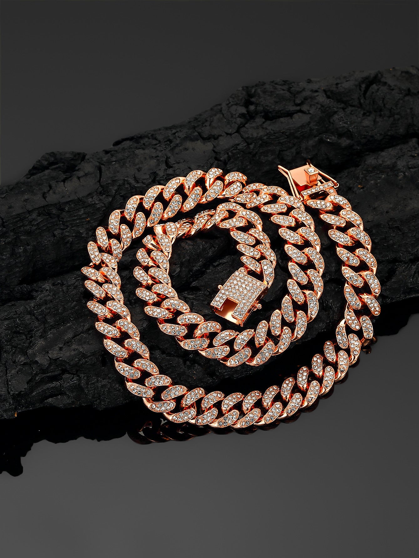 13mm Cuban Chain High-Quality Alloy Inlaid Diamond Necklace Unisex Bracelet European and American Hip-Hop Jewelry