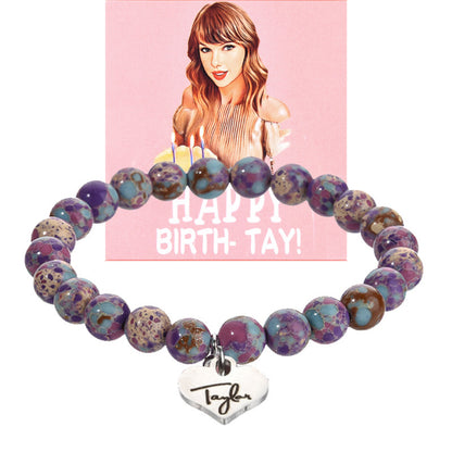 Stainless Steel Agate Quartz Bracelet Love Knot Pink Zebra Green Aventurine Purple Imperial Jade