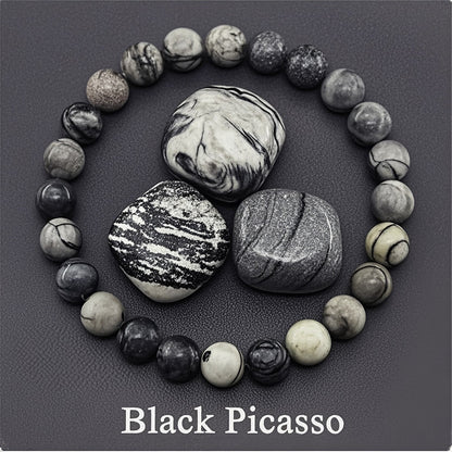 8mm Sunstone Beaded Bracelet Handcrafted Agate Crystal Jewelry