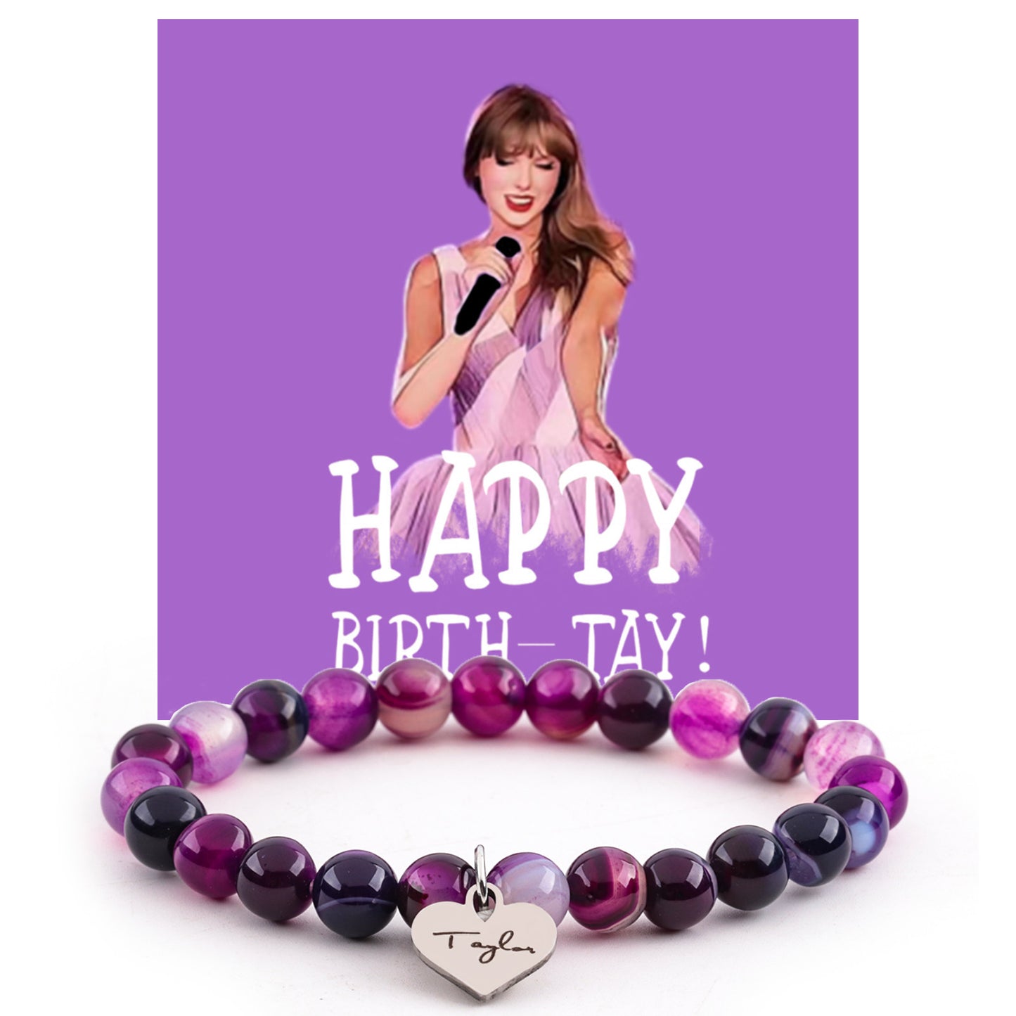 Stainless Steel Agate Quartz Bracelet Love Knot Pink Zebra Green Aventurine Purple Imperial Jade