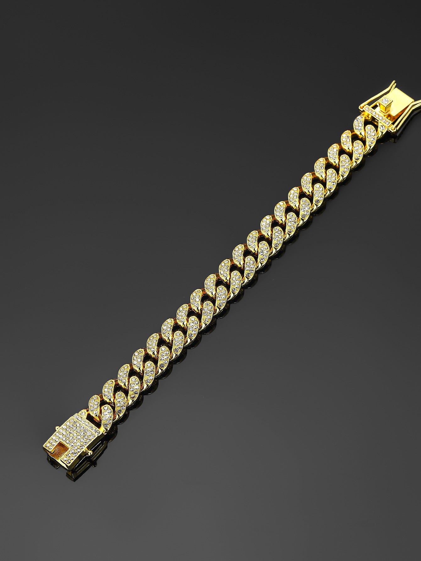 13mm Cuban Chain High-Quality Alloy Inlaid Diamond Necklace Unisex Bracelet European and American Hip-Hop Jewelry